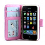 Wholesale iPhone 4S / 4 Square Flip Leather Wallet Case (Purple)